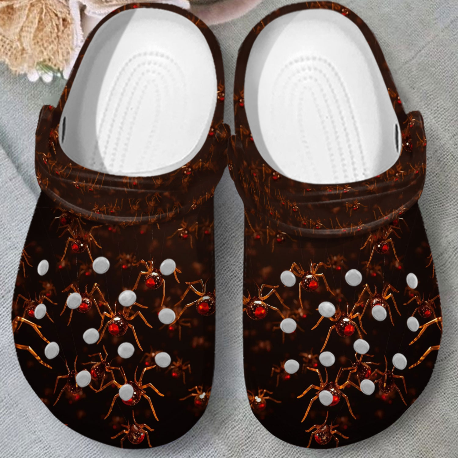 dark color of spider 3d printed unisex adult clogs qvsgx