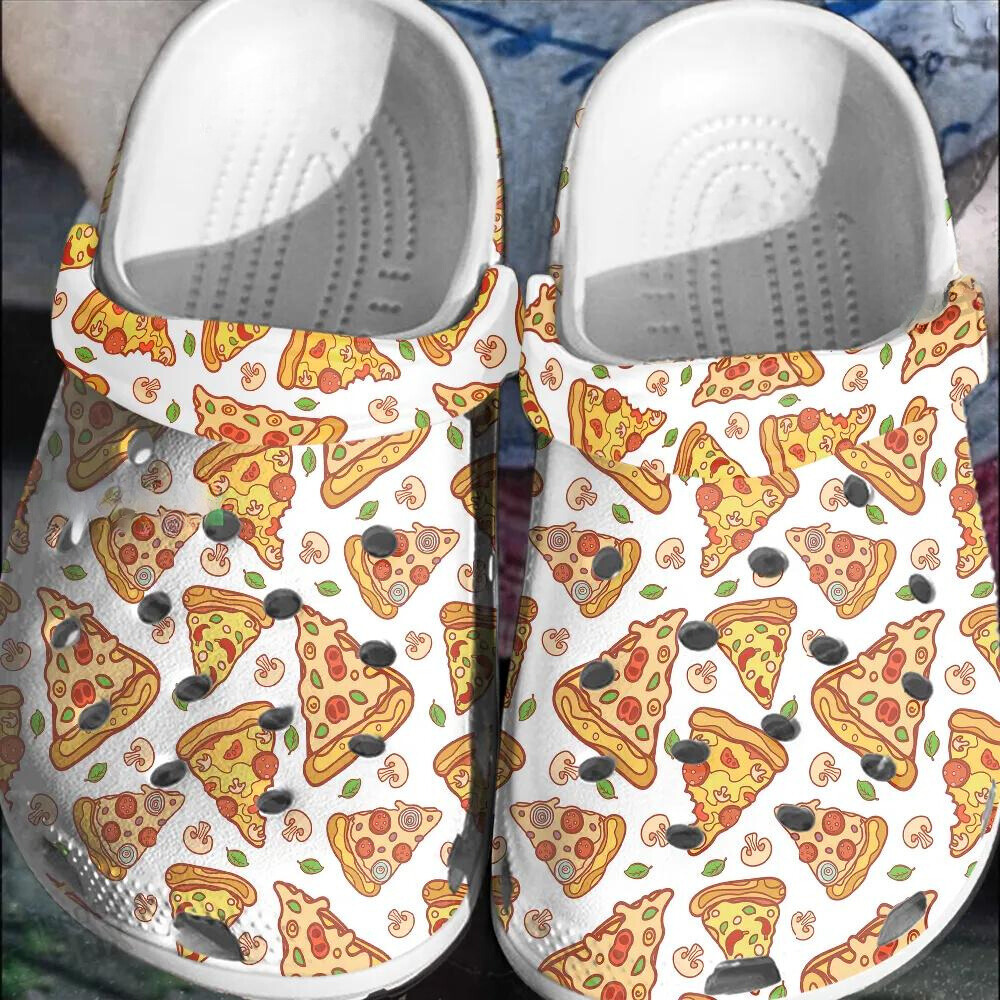 delicious pizza classic white clogs easy to clean 1m4ad