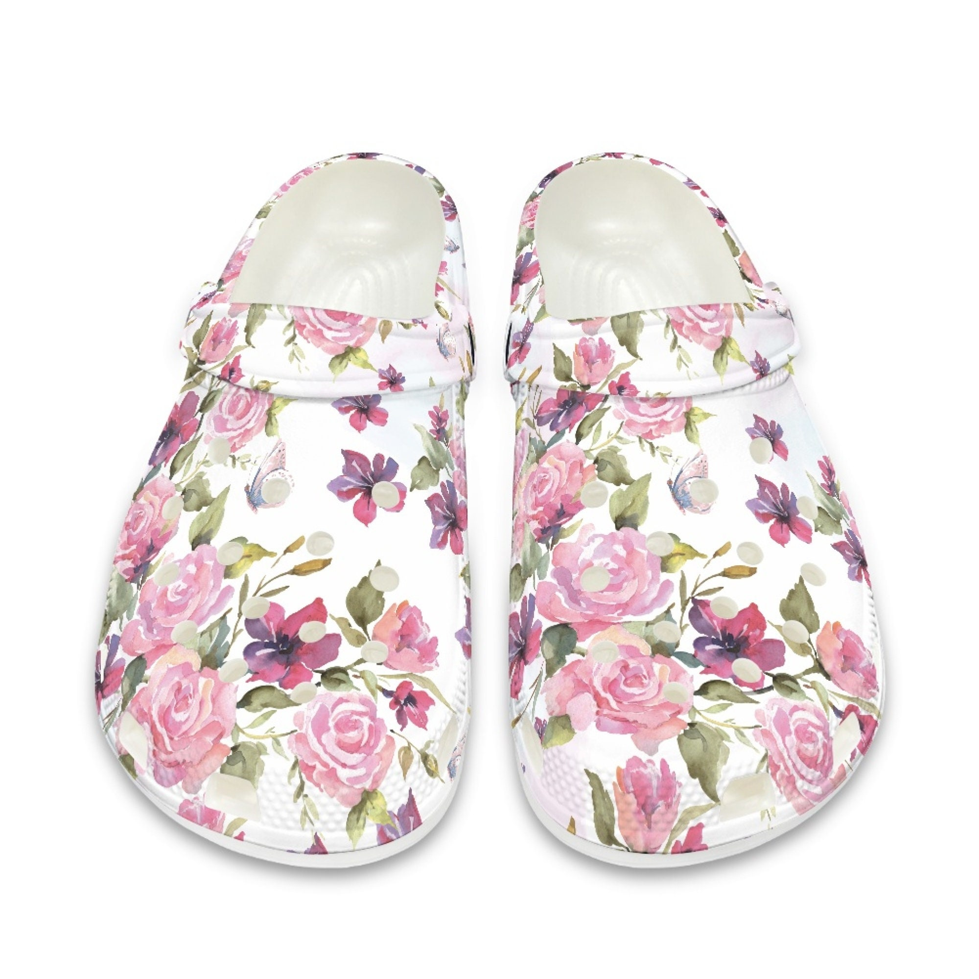 exclusive rose pattern non slip clogs easy to clean zafg7