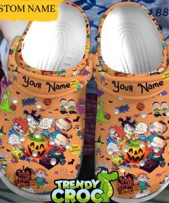 for halloween durable water resistant and customized characters rugrats on the orange clogs fast shipping h356c