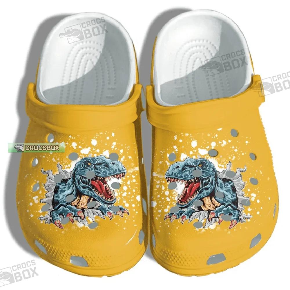 funny t rex dinosaur comfort clogs yellow clogs for adult rjm0m