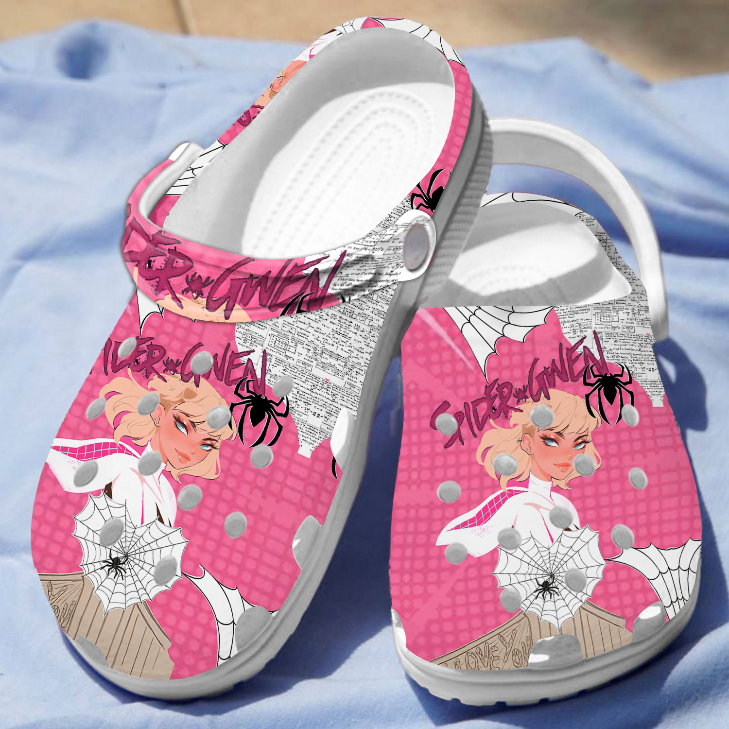 hot pink beautiful spider gwen comfort sandals clogs easy to clean ieg1x
