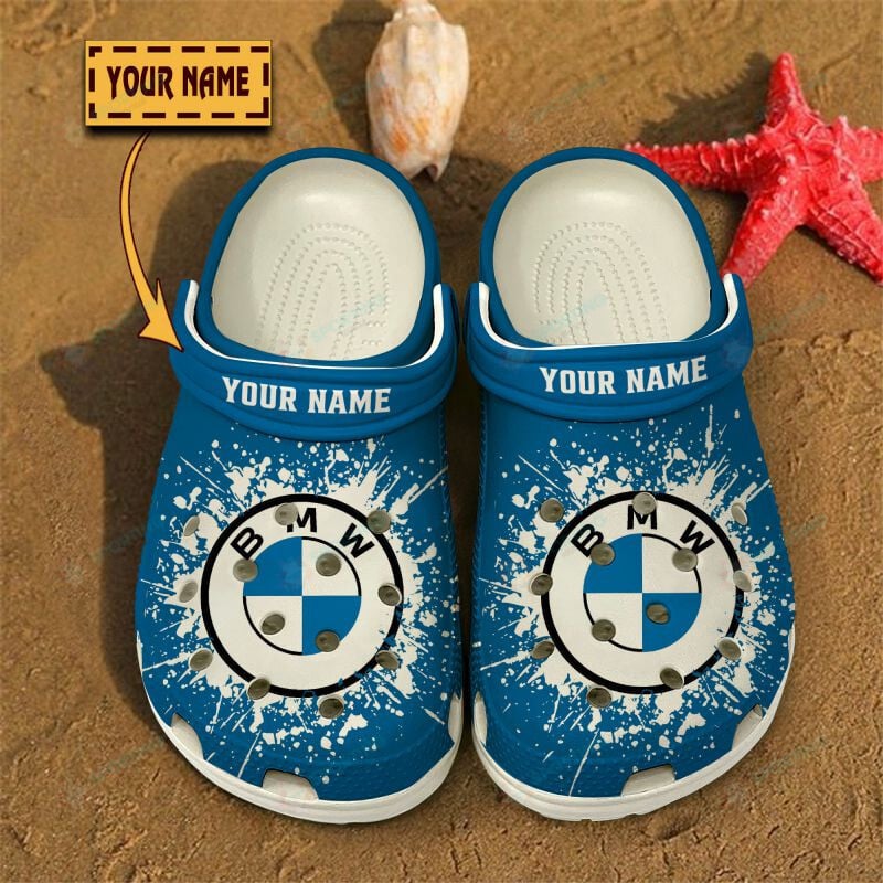 limited edition blue bmw white tie dye customized adult clogs men46