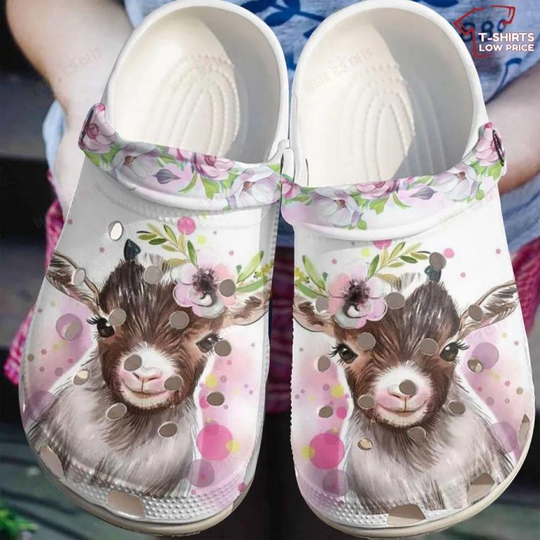 little goat with flowers sweet pink clogs for adult qctxr