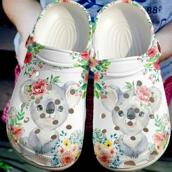 lovely koala %26 flowers good looking design of animal clogs qlvhc