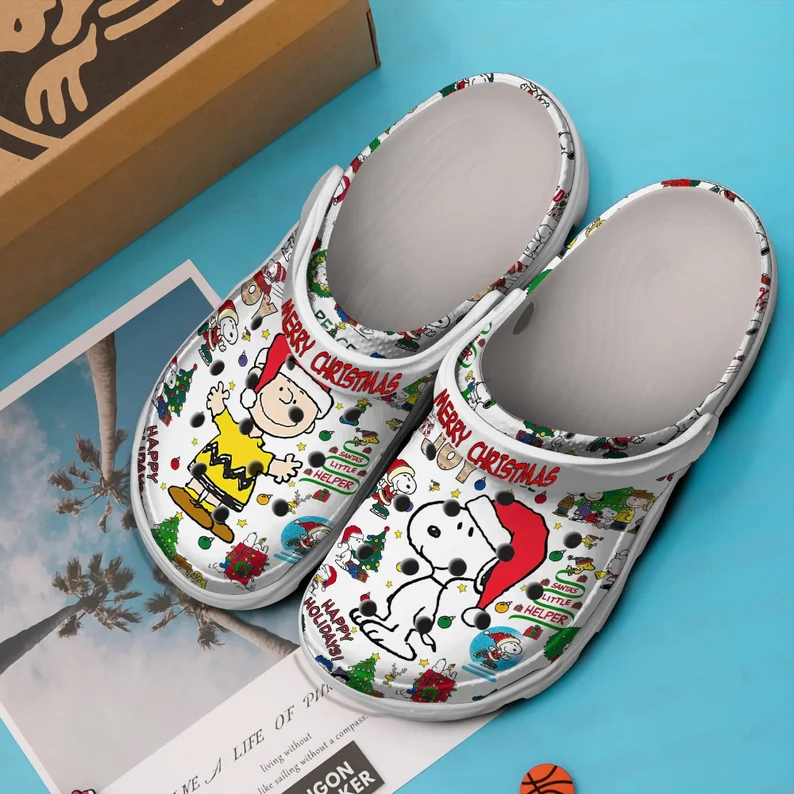 merry christmas charlie brown and snoopy cute clogs buy more save more vww62