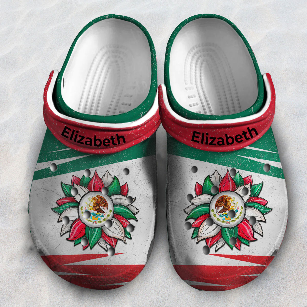 mexican flag unique style clogs protect your foot jafl5