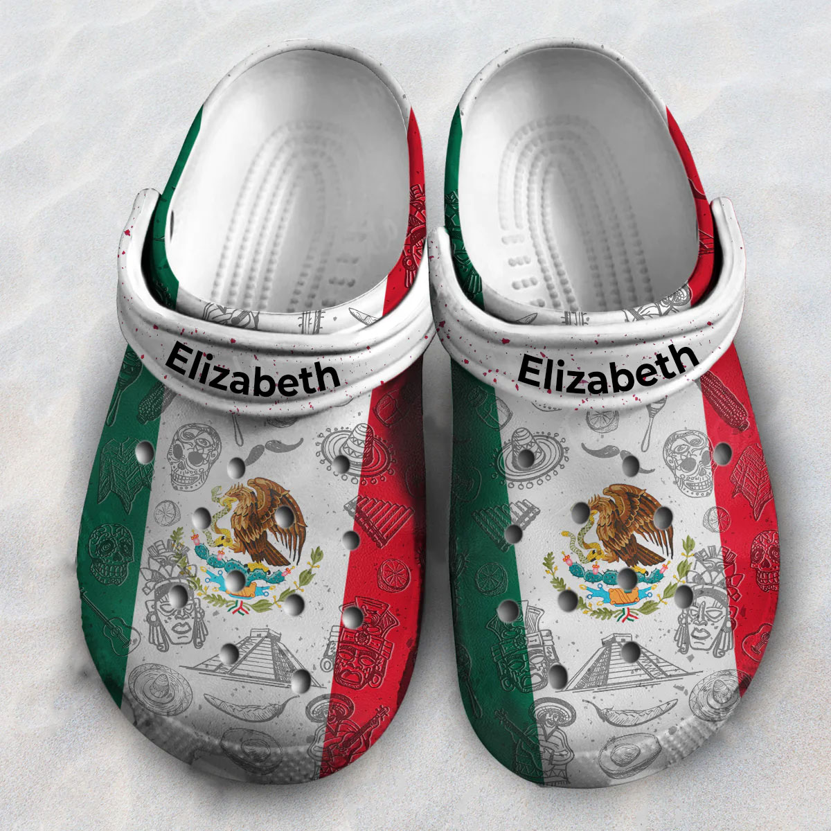 mexico flag 3d printed clogs gift for mexican f3sgz