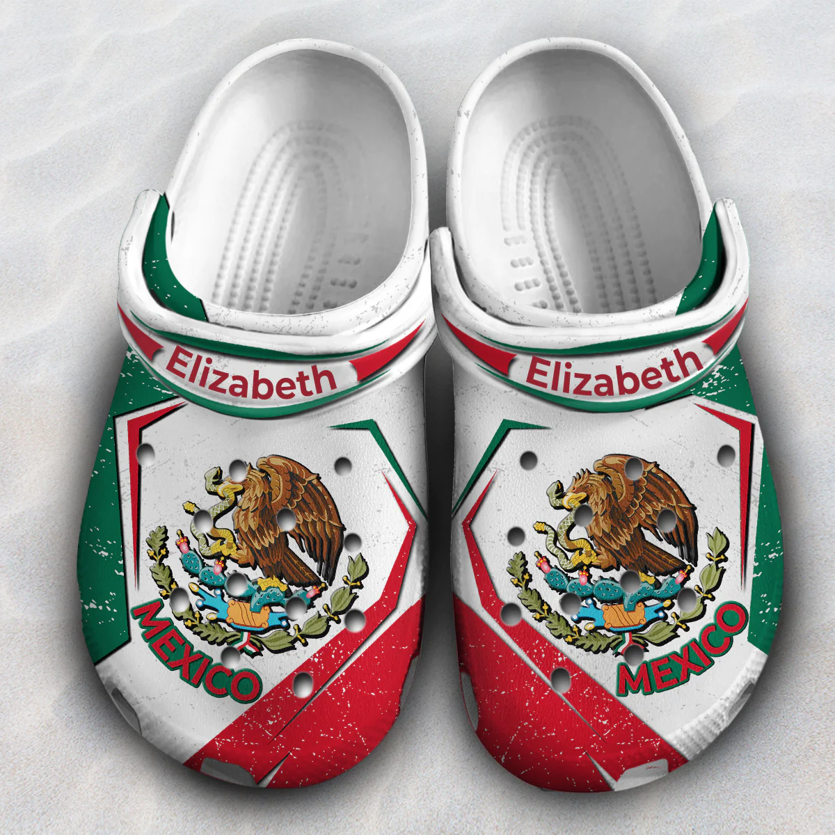 new design of mexico flag water proof clogs hnkzk