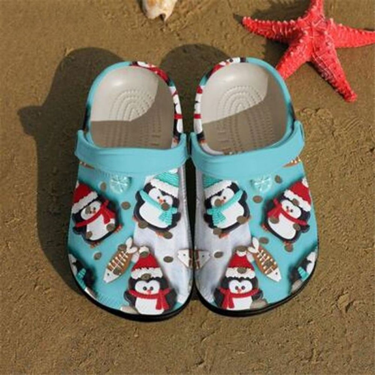 penguin snowflake man funny lightweight clogs shoes lhl19