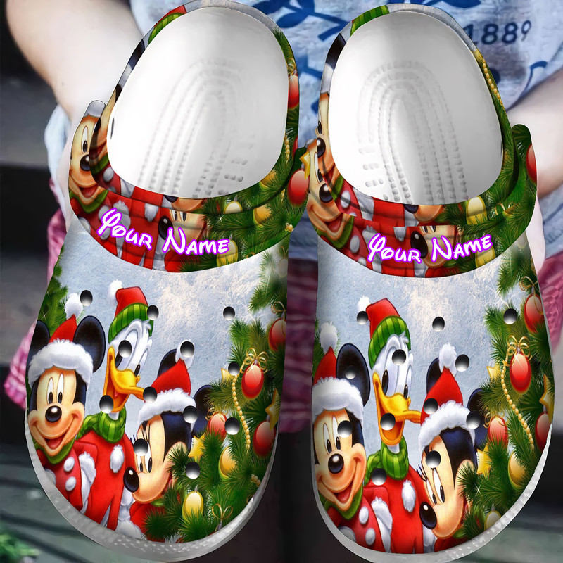 personalized cute mickey and friends adult christmas clogs xgsrj