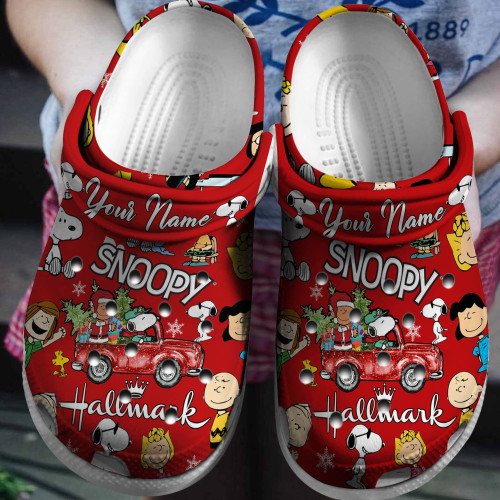 personalized peanuts snoopy hallmark christmas red clogs a perfect gift idea for christmas y0b3f