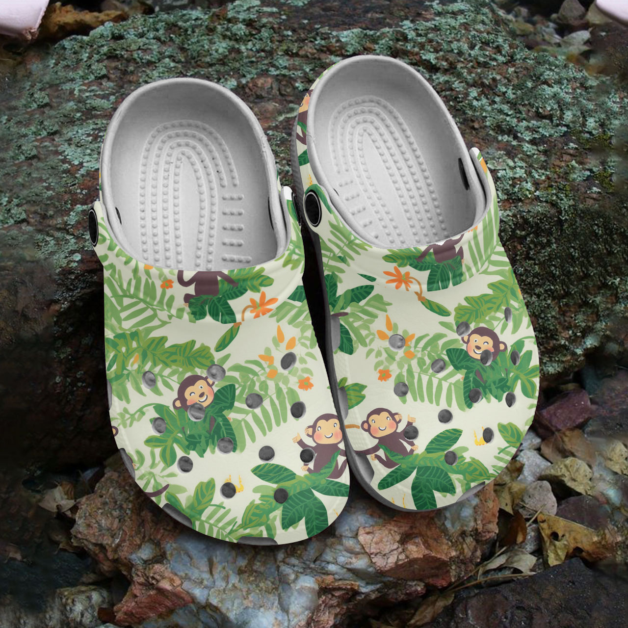 playing monkey %26 plant soft sandals green adult clogs 6xtww