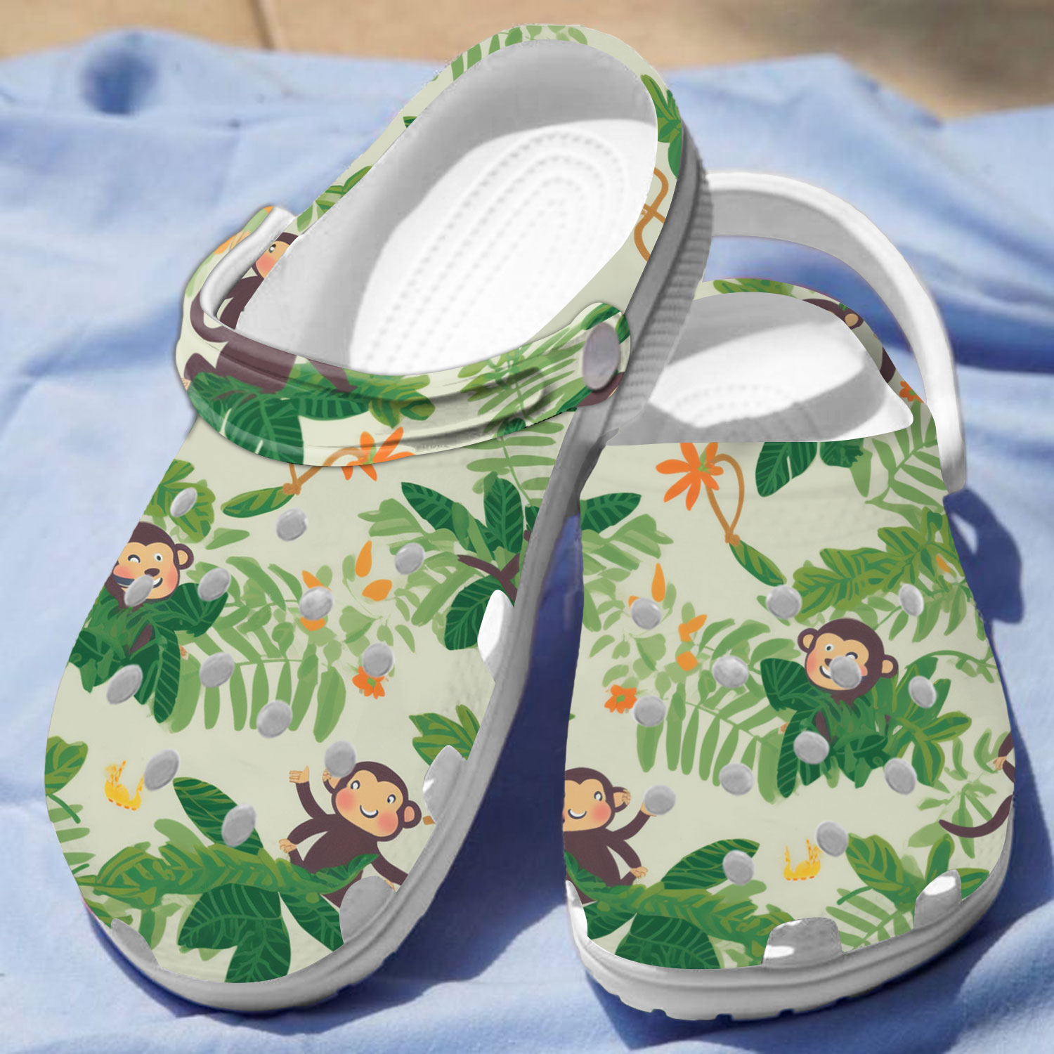 playing monkey %26 plant soft sandals green adult clogs zvxce