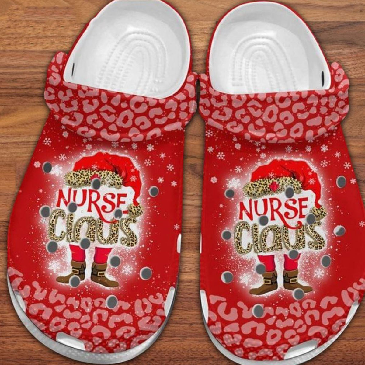 red believe santa claus unisex clogs for christmas t1trx