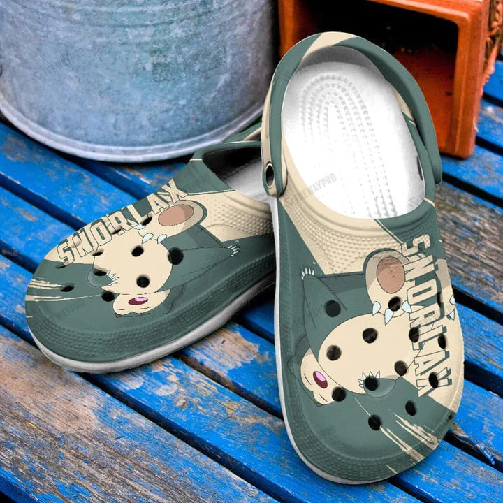 smiling snorlax unisex dark green clogs sibu6