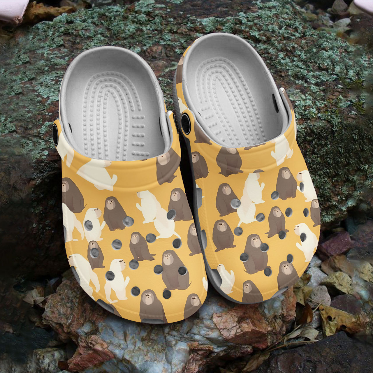 so cute monkey yellow comfort sandals adult clogs jxoec