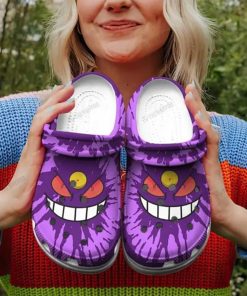 special design breathable and durable gengar on the purple clogs buy more save more sgsib