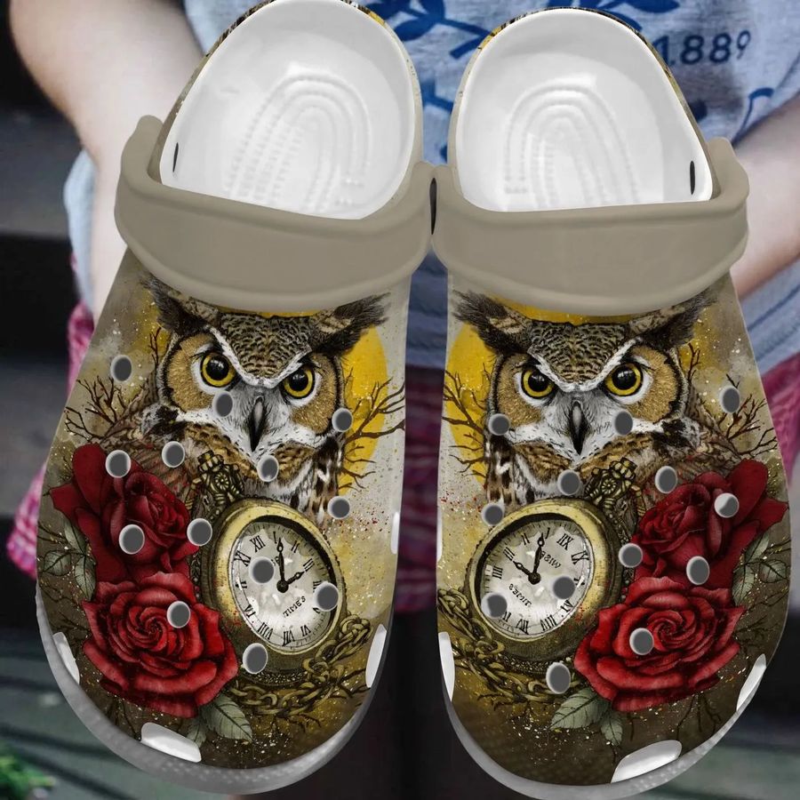 special design owl with roses comfortable clogs for you c993l