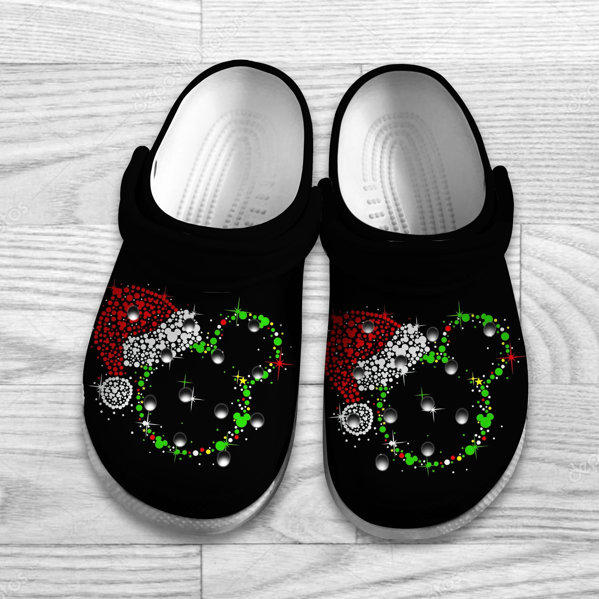 special desing mickey head black classic clogs wqxct