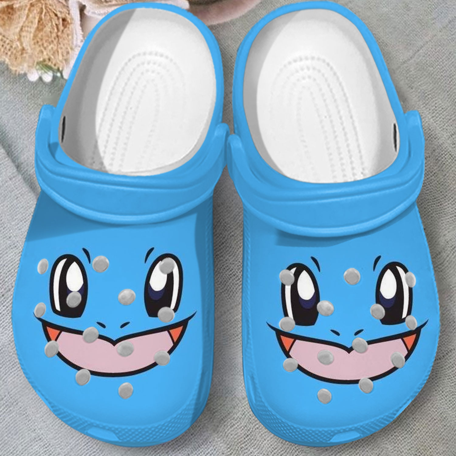 squirtle face blue non slip classic lightweight sandals clogs o2mls