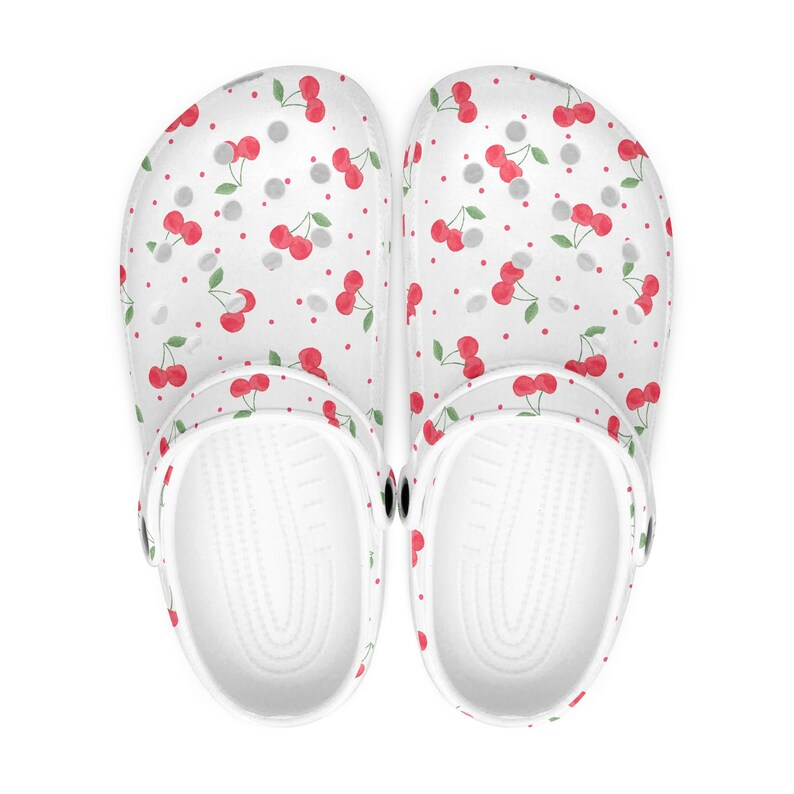 sweet cherries lightweight sandals white unisex clogs 5pw9b