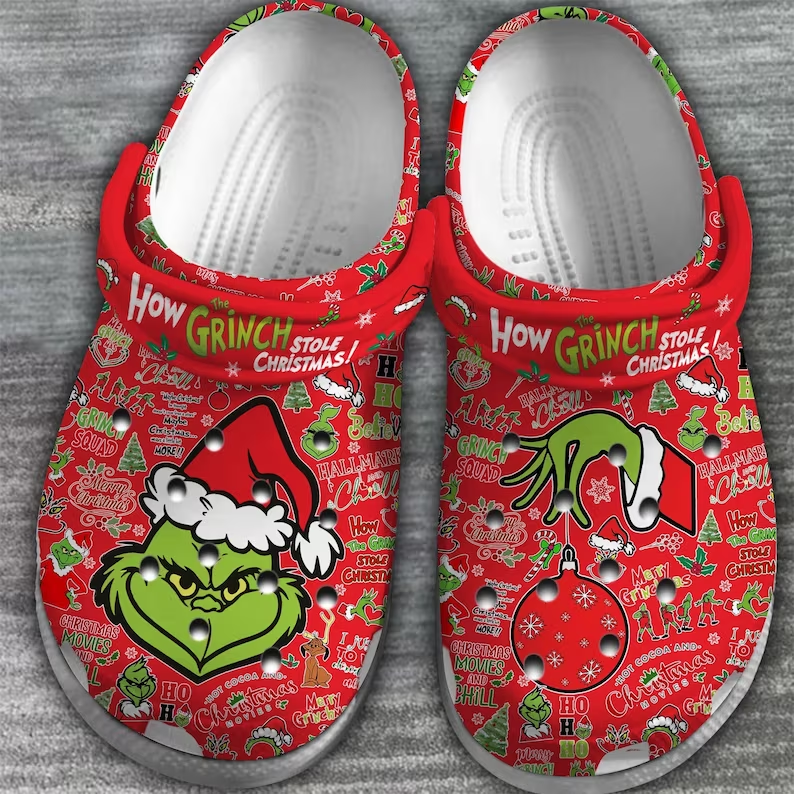 unique clogs how grinch stole christmas red clogs durable and lightweight flip flop for your holiday a5toj