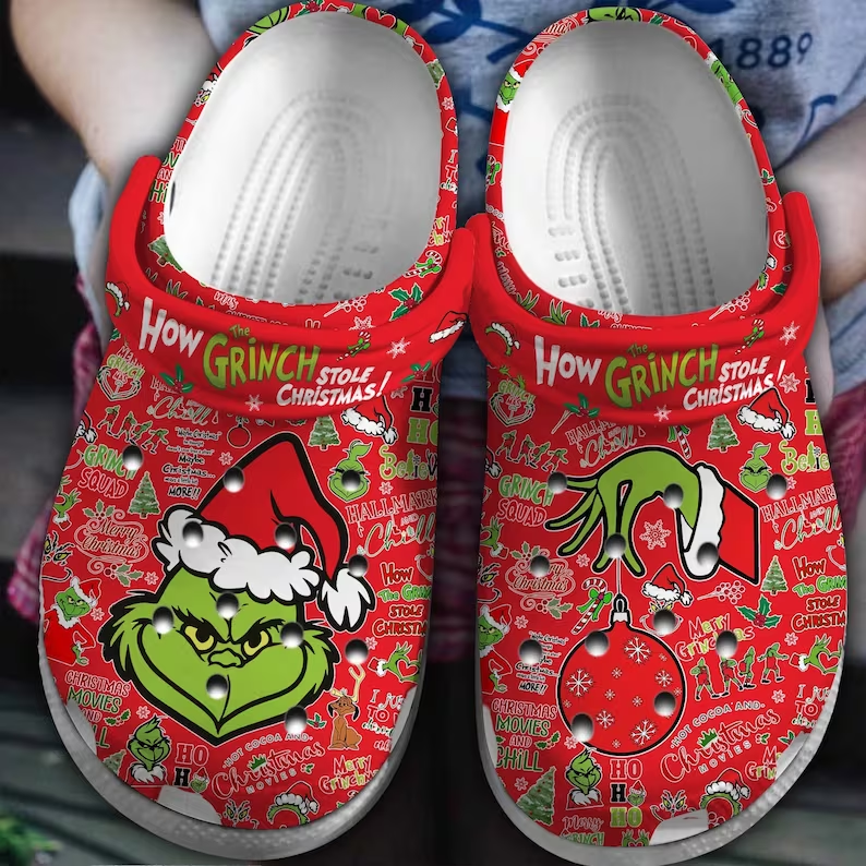 unique clogs how grinch stole christmas red clogs durable and lightweight flip flop for your holiday wfqdh