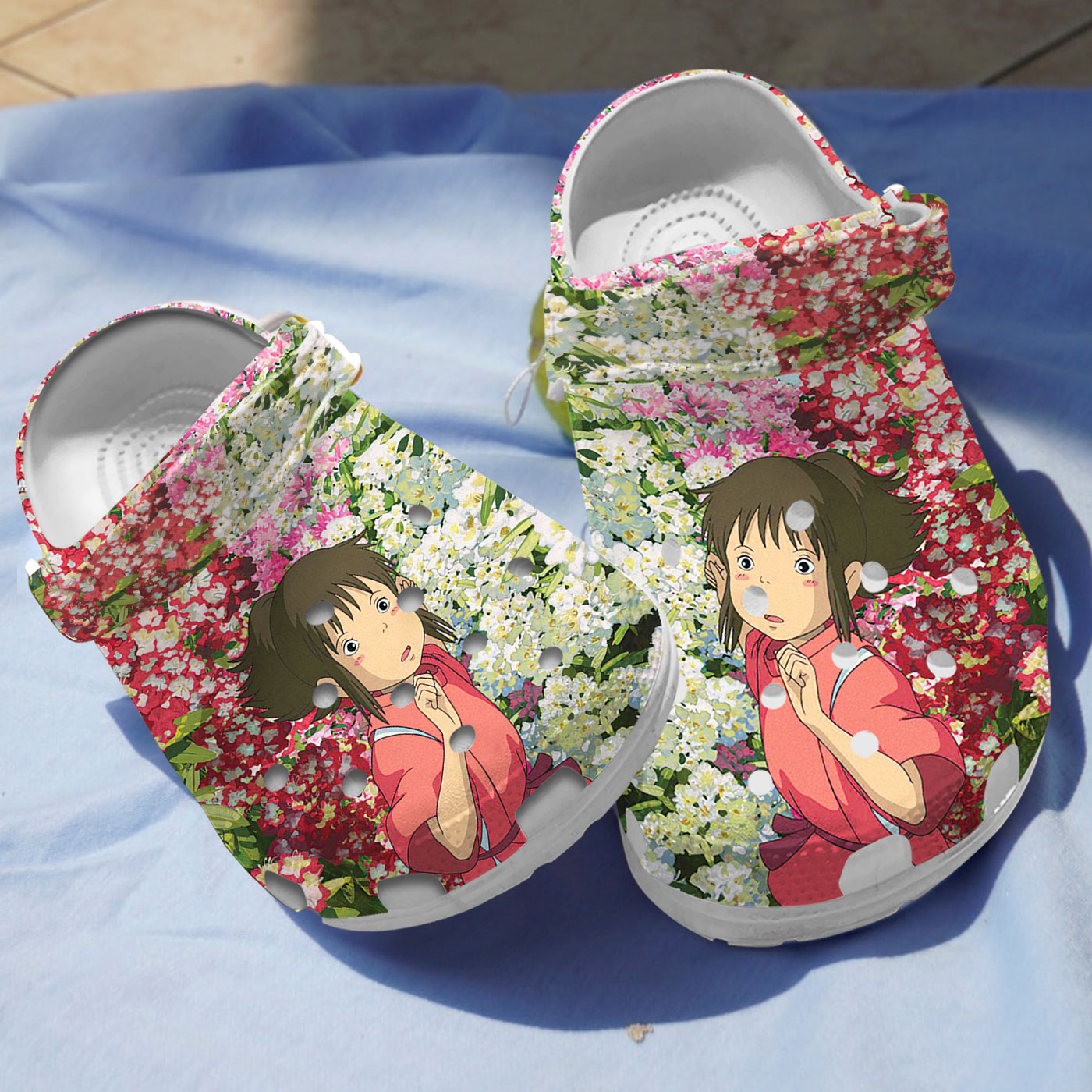 unique design of chihiro spirited away anime clogs colorful floral clogs pmnzv