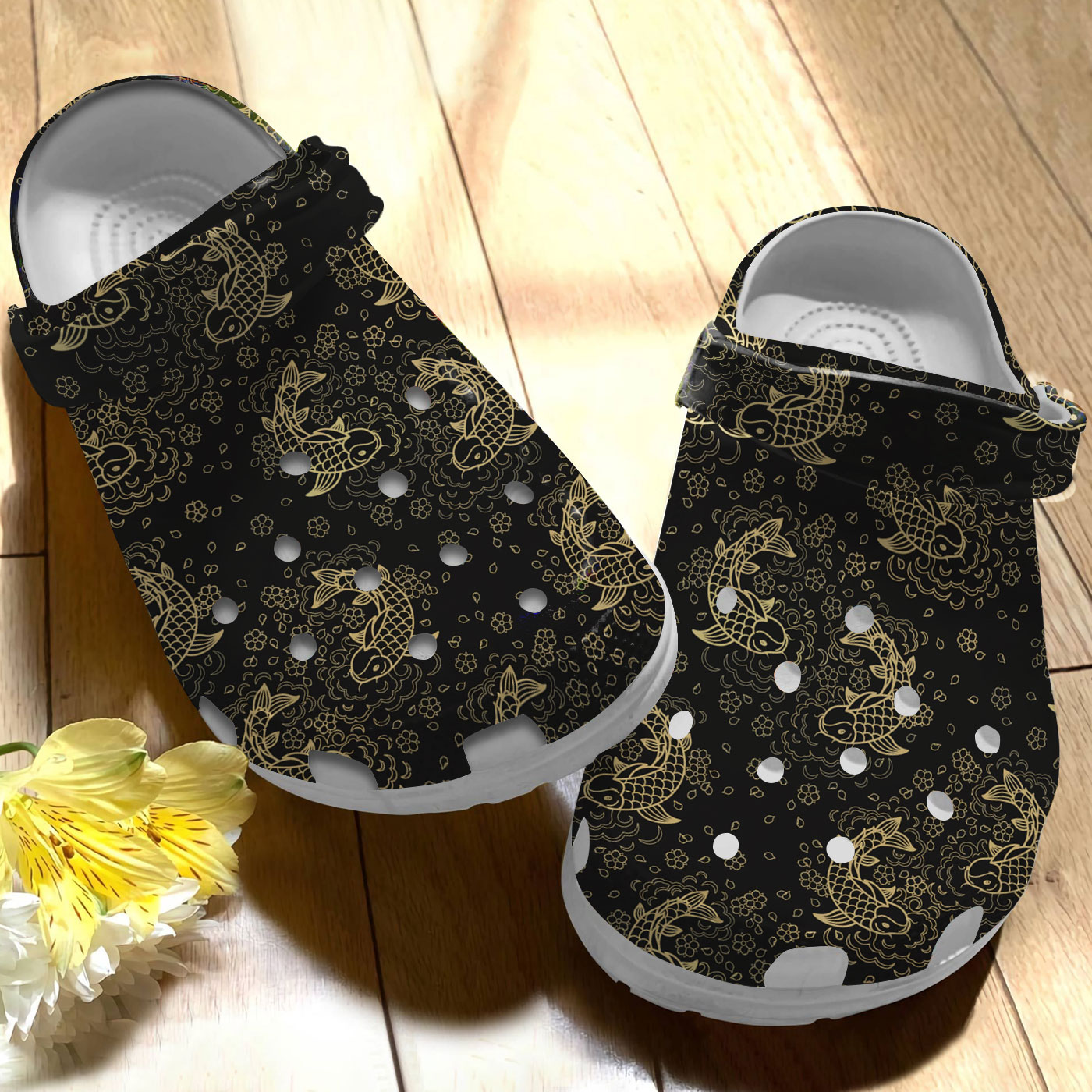 unique goldfish classic clogs black comfortable clogs dazqo