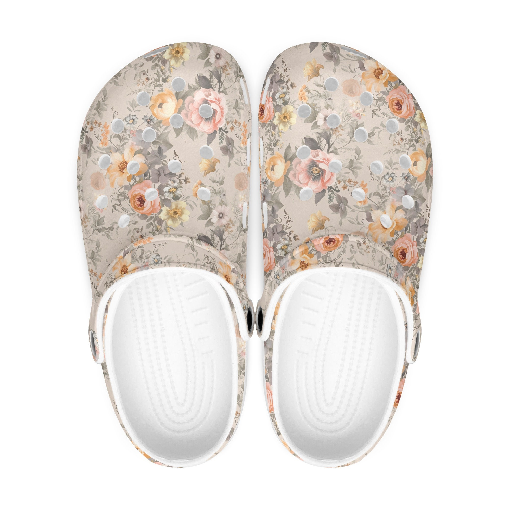 vintage rose 3d printed unisex clogs best gift for you frwrk