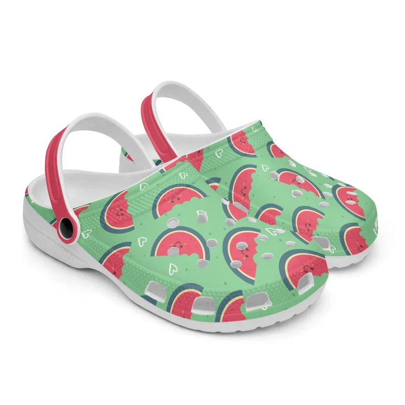 watermelon fluffy unisex green clogs easy to clean bxmpq