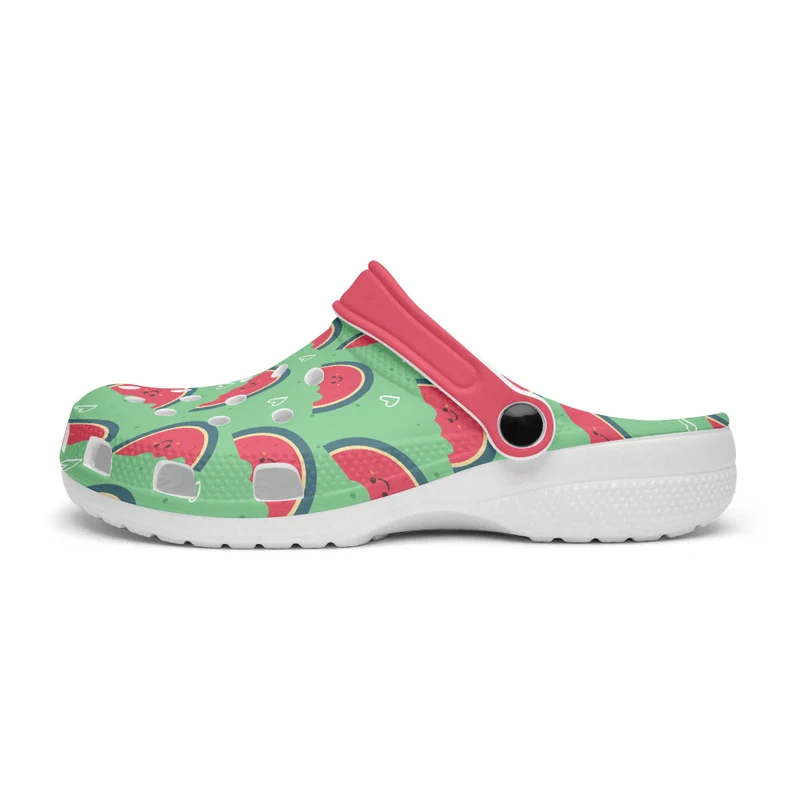 watermelon fluffy unisex green clogs easy to clean rz1da