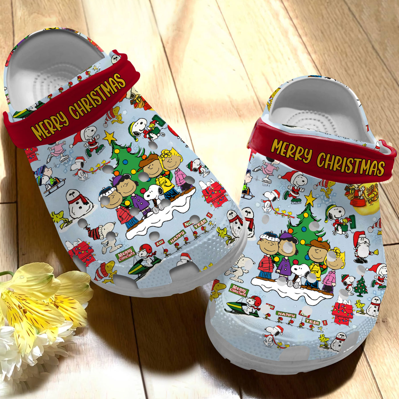 winnie the pooh friends with christmas tree unisex clogs easy to clean uxn5d