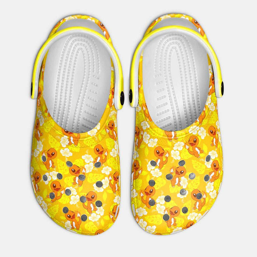 yellow charmander pattern funny and stylish clogs shoes qkfh9