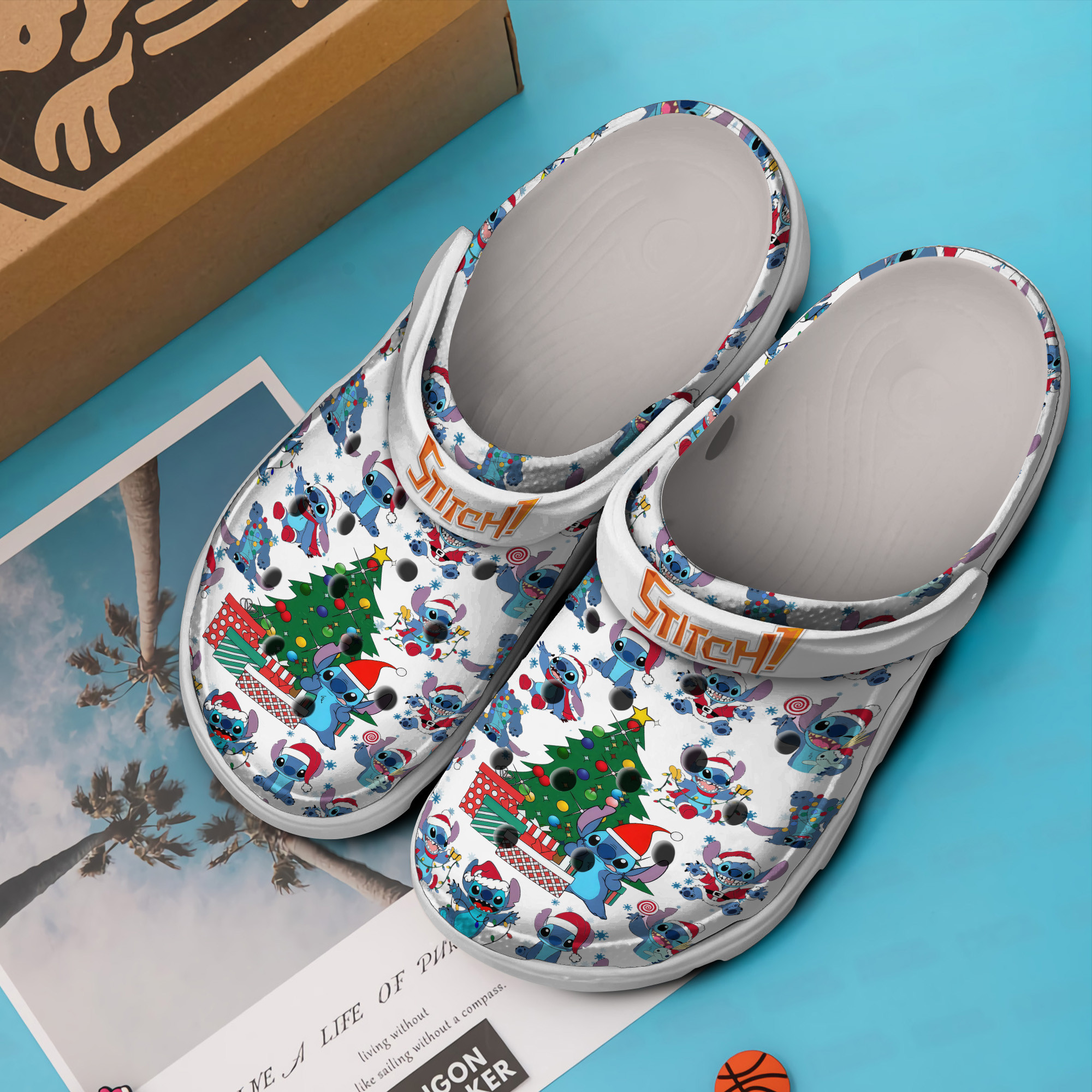 adorable disney stitch christmas unisex white clogs special gift for holiday season 9us9a