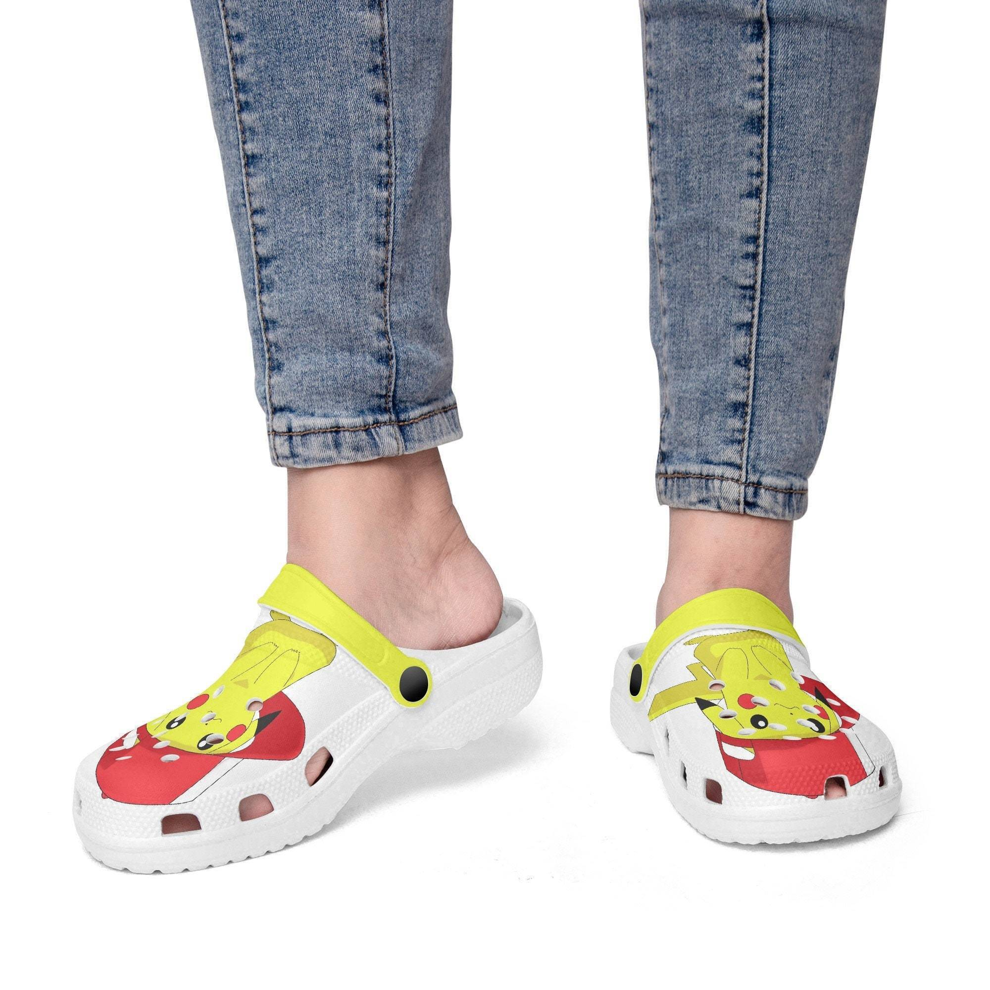 adorable pokemon pikachu classic white clogs impressive footwear for anime fans tzpt6