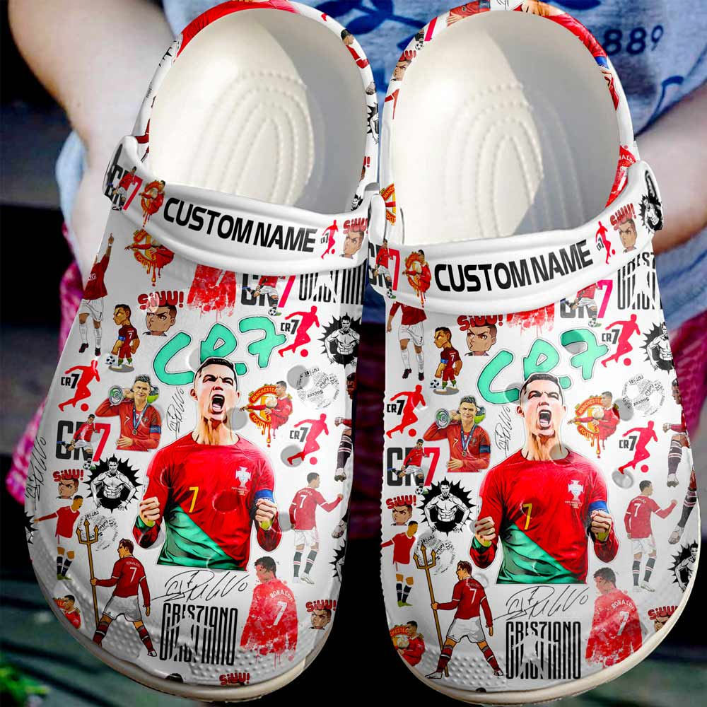 adults personalized cristiano ronaldo football unisex clogs 2bjkm