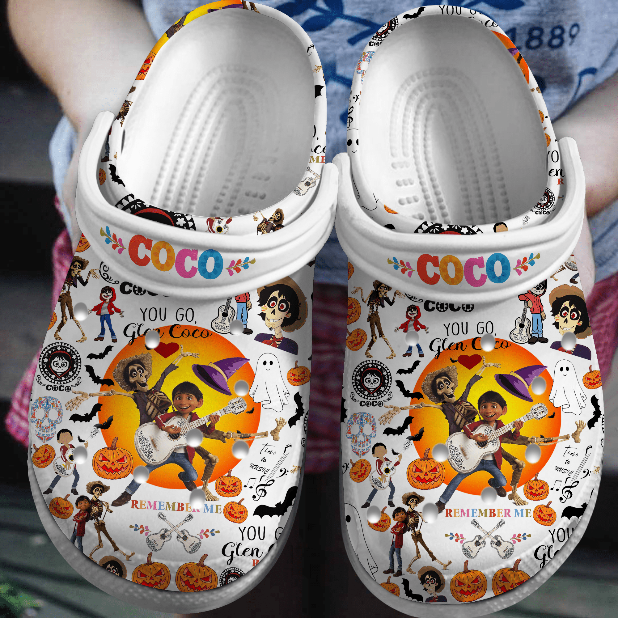 adults soft and comfortable disney pixar coco cartoon white clogs fnhmz