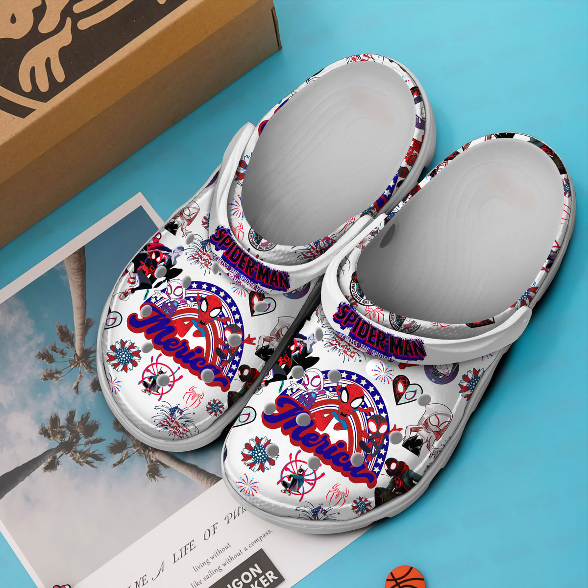 adults spiderman the fourth of july white unisex clogs buy more save more qvd3m