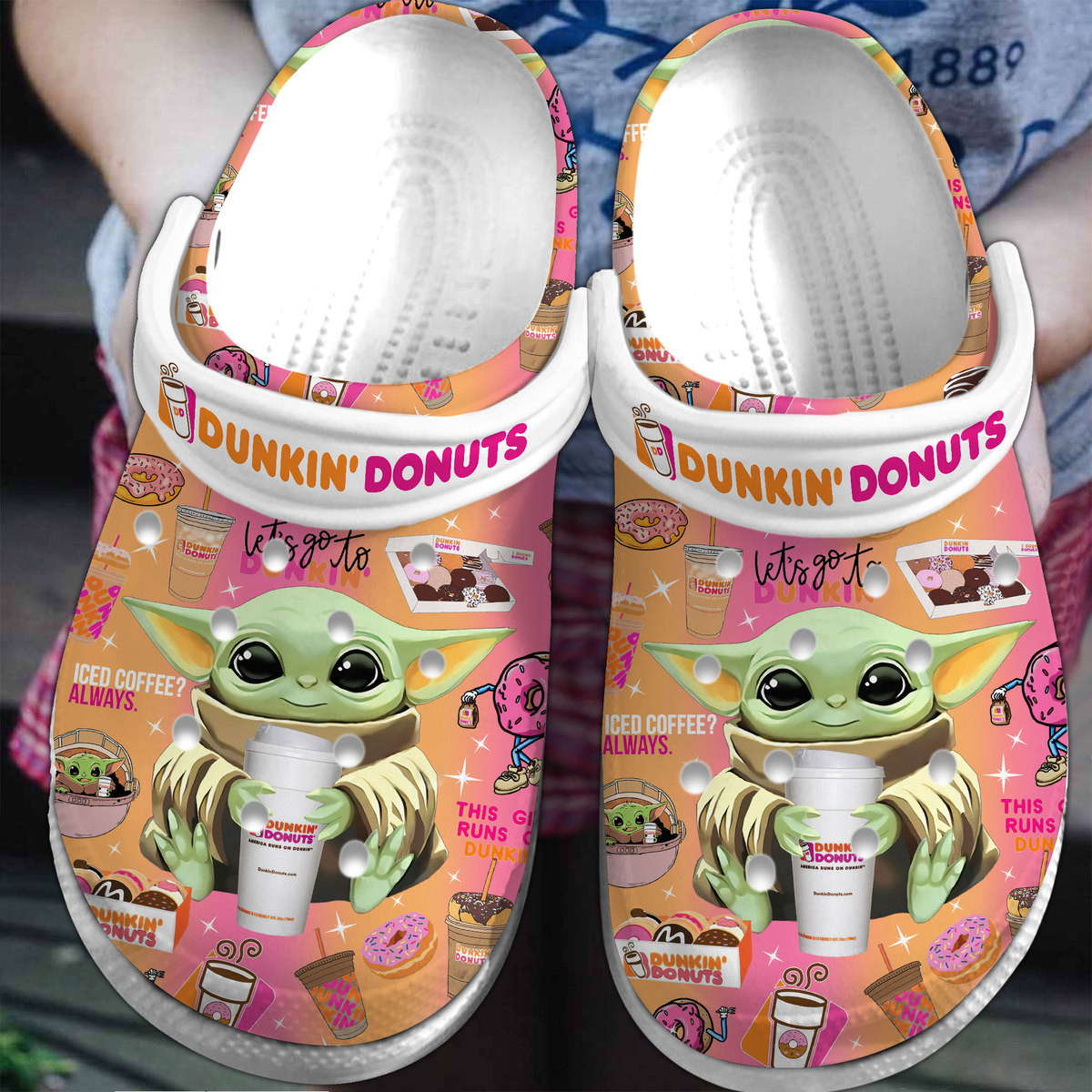 cute baby yoda %26 pumpkin donut unisex clogs pdvuw