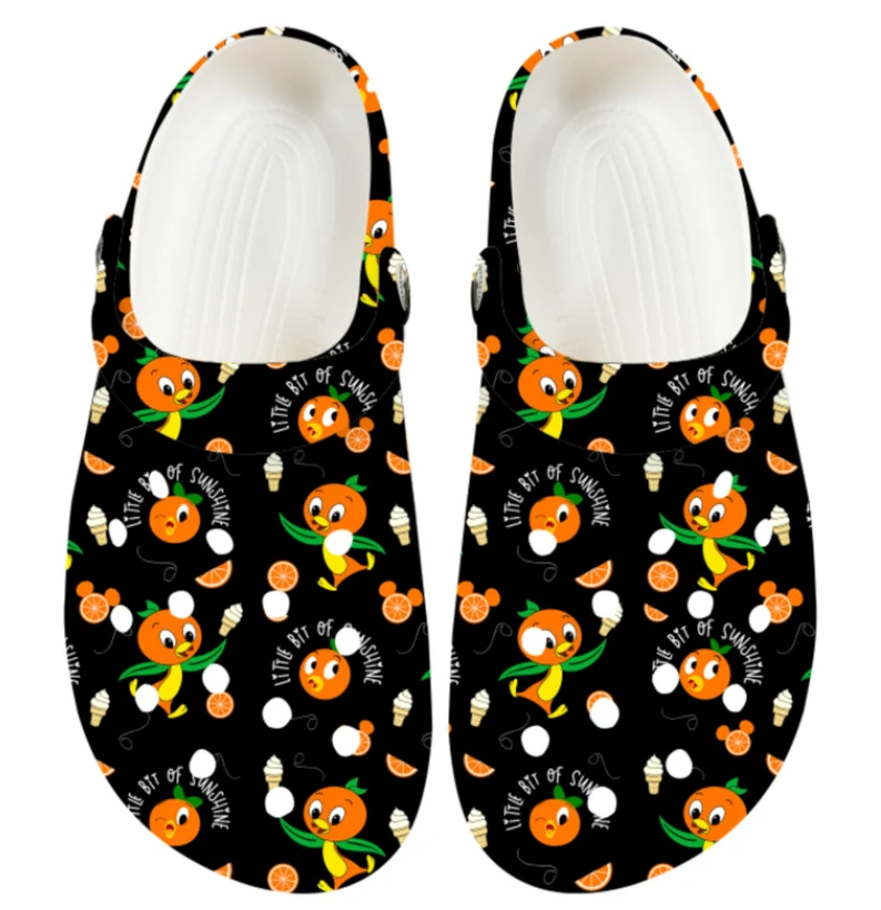 cute orange bird disney cartoon black clogs fast shipping available eduhs