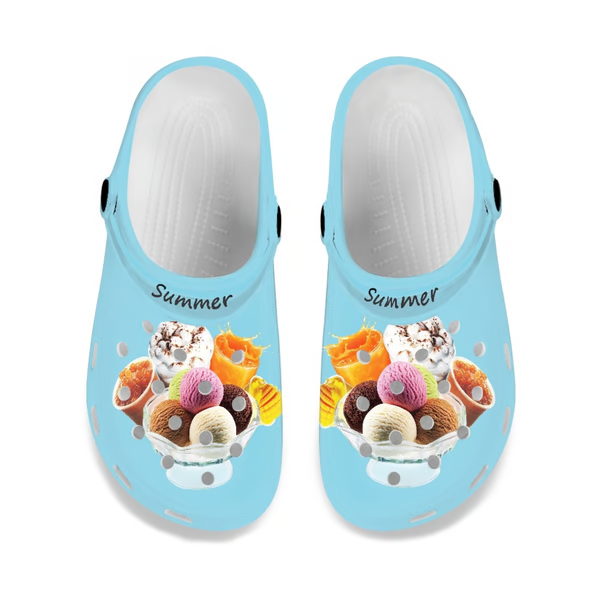 delicious ice cream blue lightweight sandals clogs for men and women 6bmyz