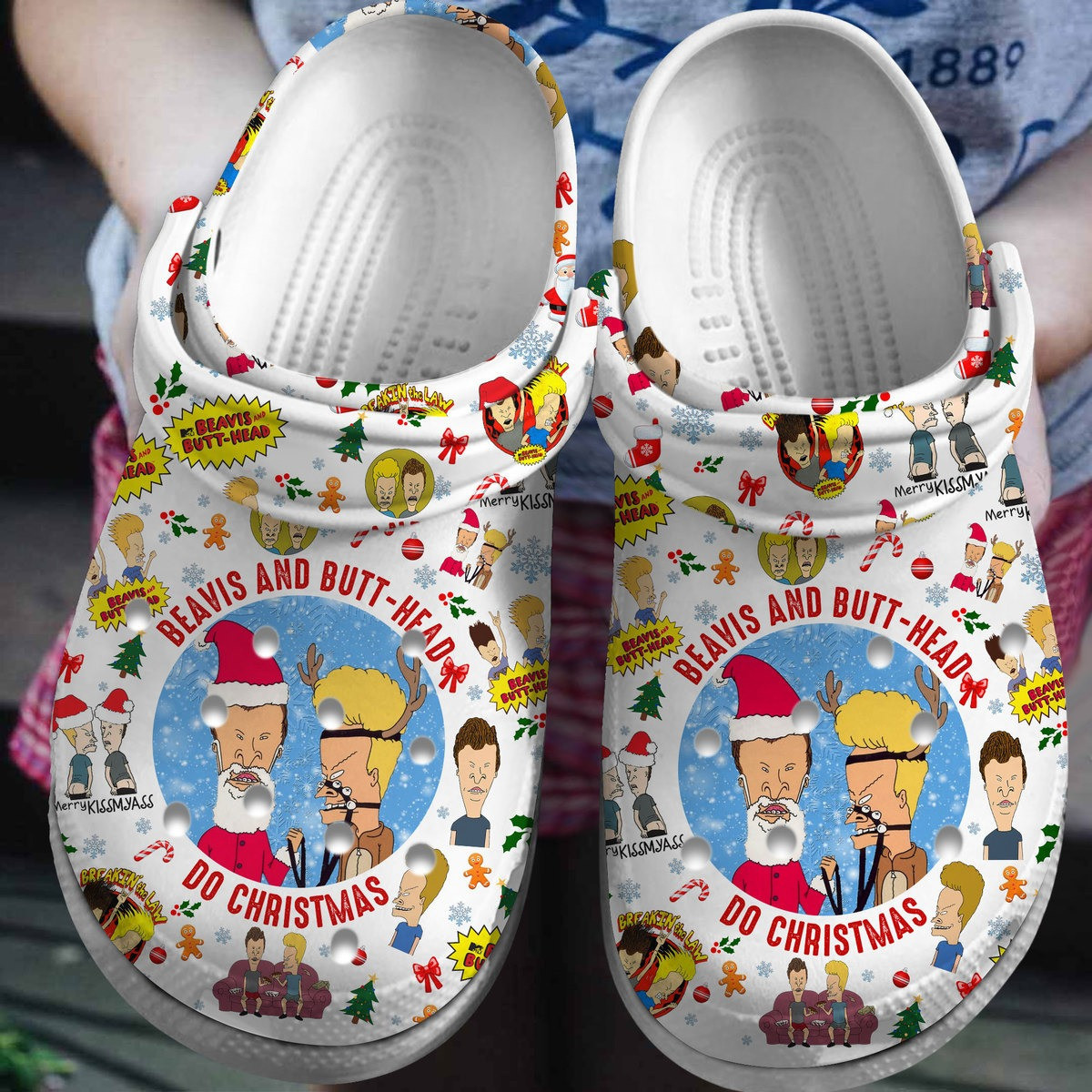 exclusive clogs beavis and butt head do christmas unisex clogs funny and safe for parties sobwl