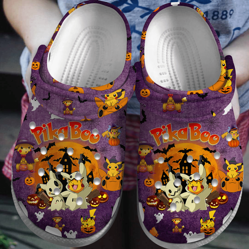 exclusive pokemon pikaboo halloween unisex purple clogs size 10 cute and safe for halloween party qmt1d