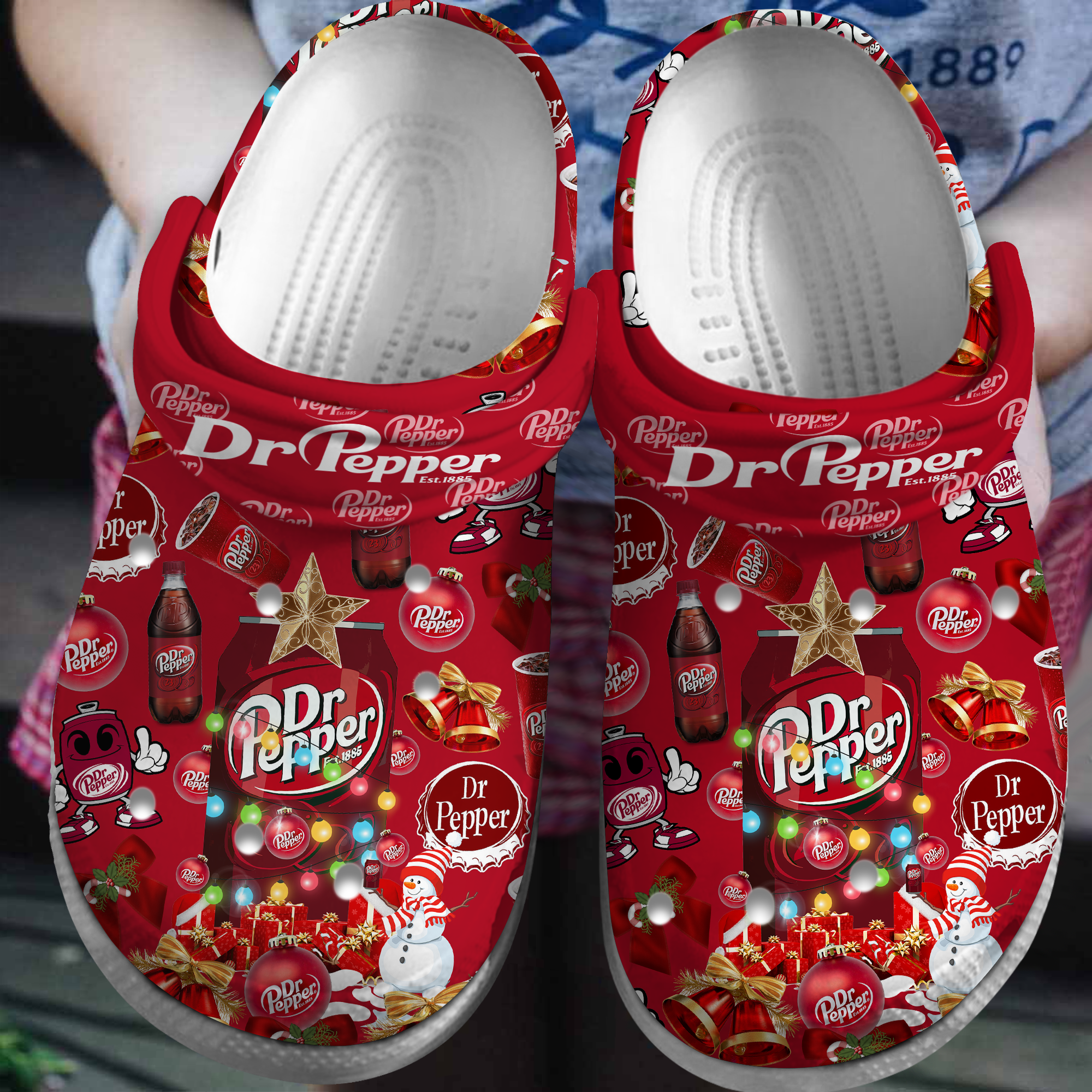 eye catching dr.pepper christmas red clogs easy to take on and take off qy9qy