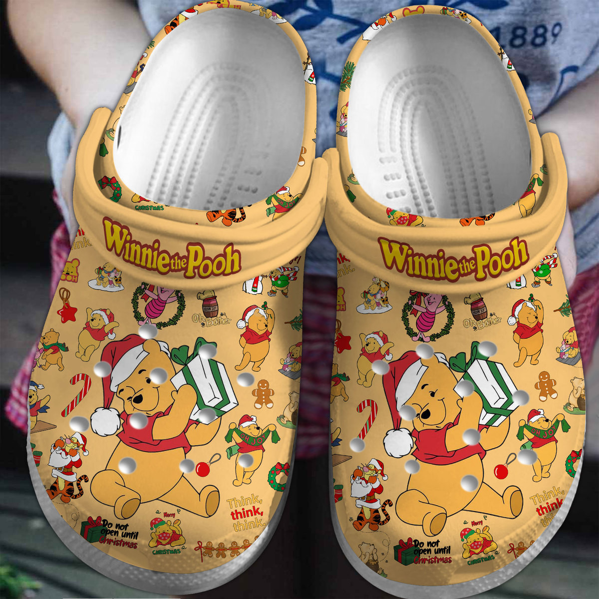 fashionable winnie the pooh christmas unisex clogs perfect for men and women khnek