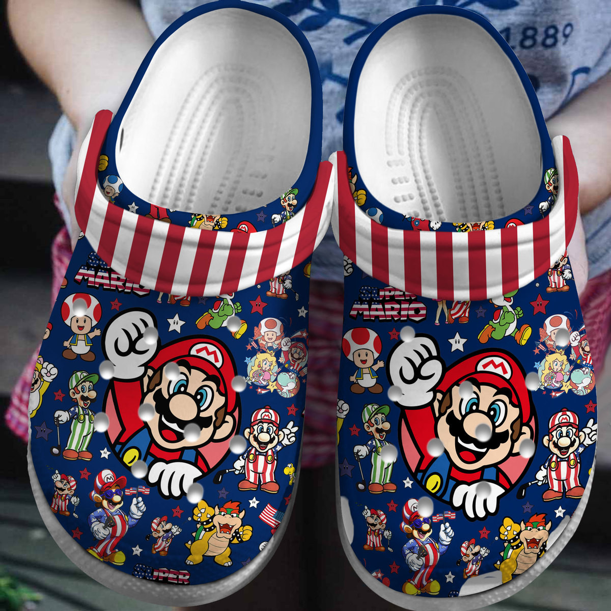 funny and stylish super mario cartoon clogs comfortable and safe for outdoor activity 7udkr