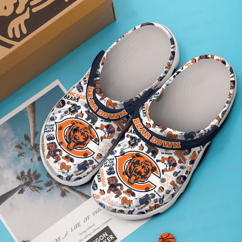 fuzzy and lightweight bear down chicago bears clogs size 10 perfect for men and women pi0eh