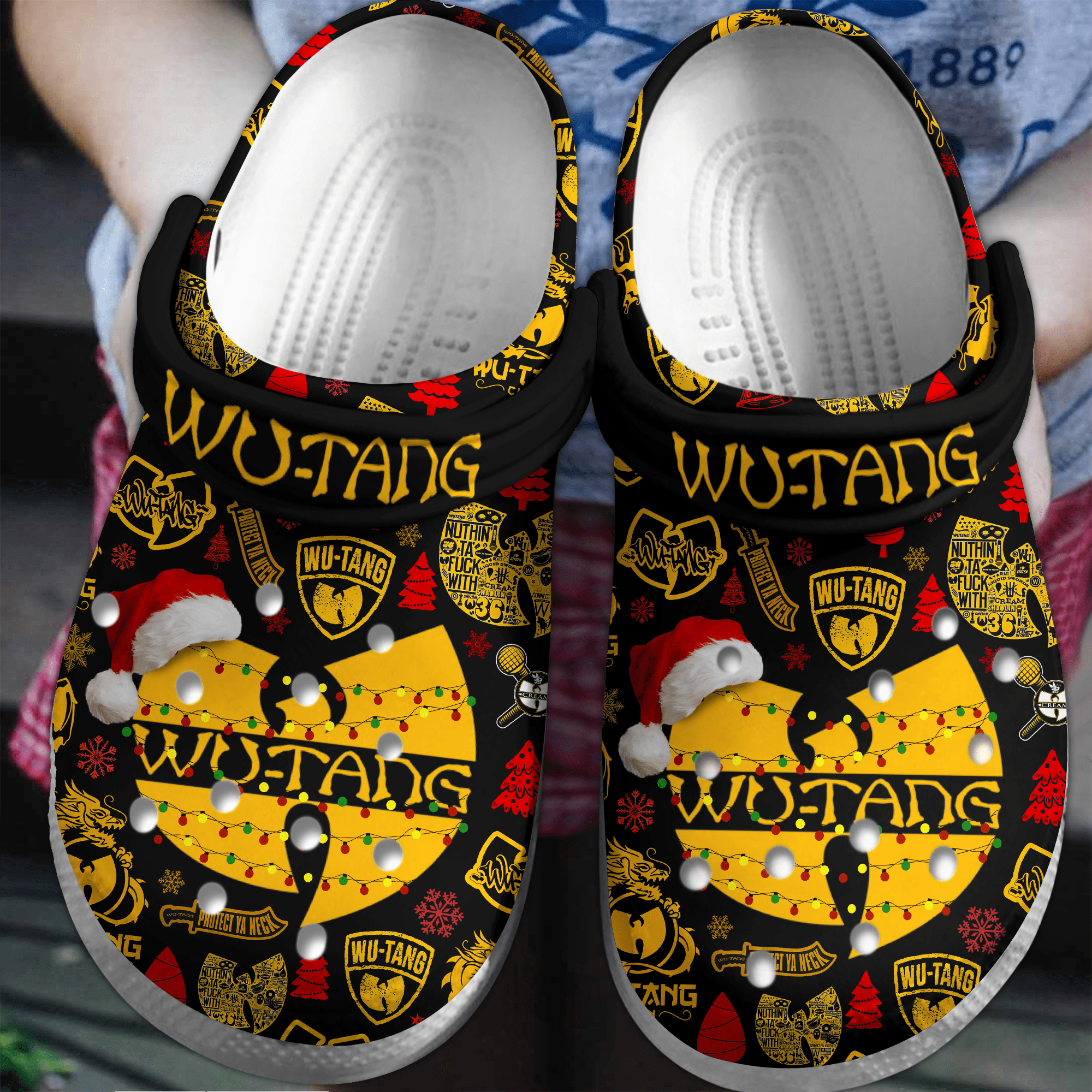 fuzzy and lightweight wu tang clan music band christmas unisex clogs fashionable and safe for outdoor play j05pf